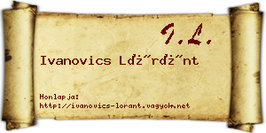 Ivanovics Lóránt névjegykártya