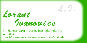 lorant ivanovics business card